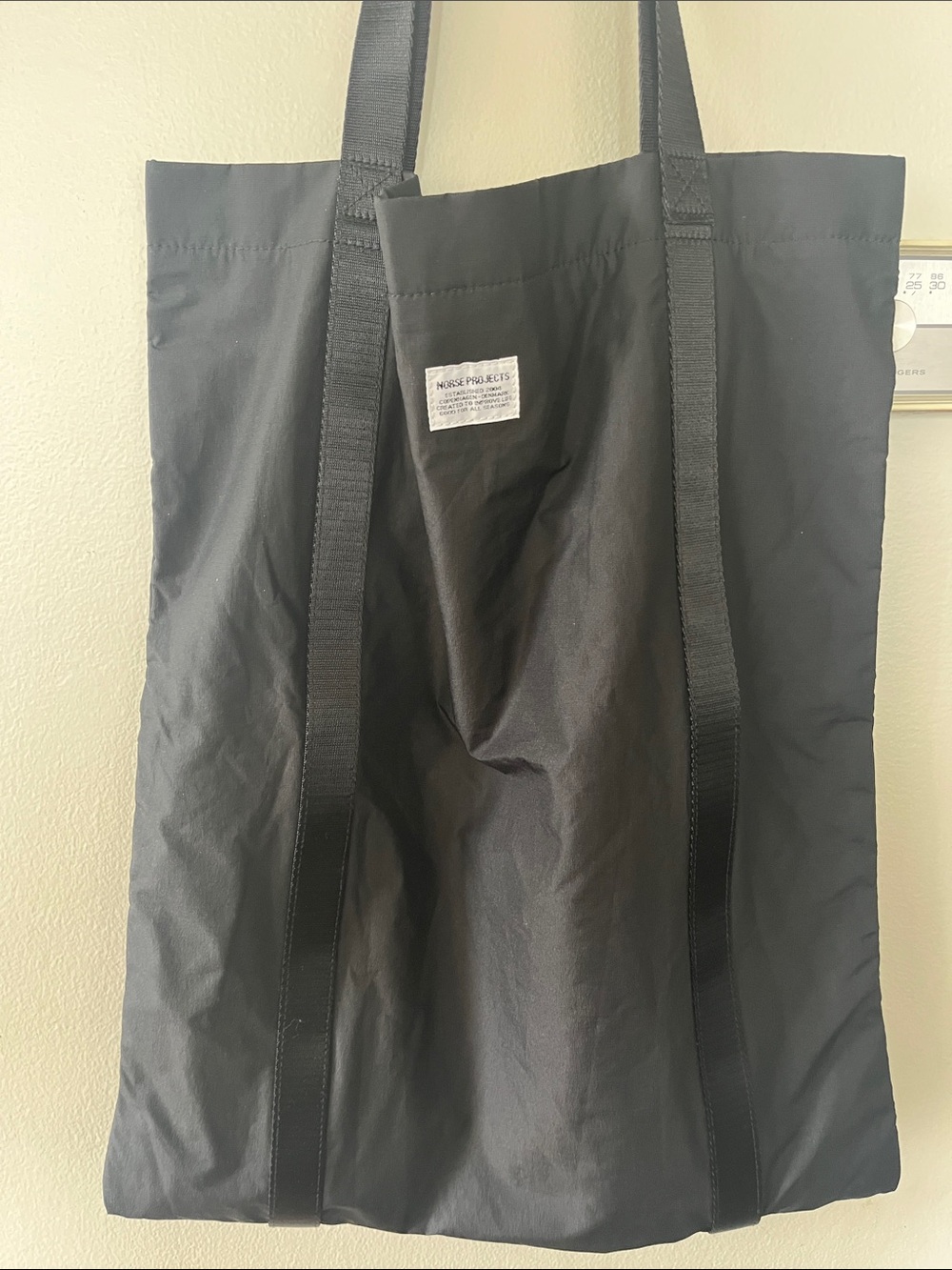 Norse Projects Black Tote with White Logo Patch